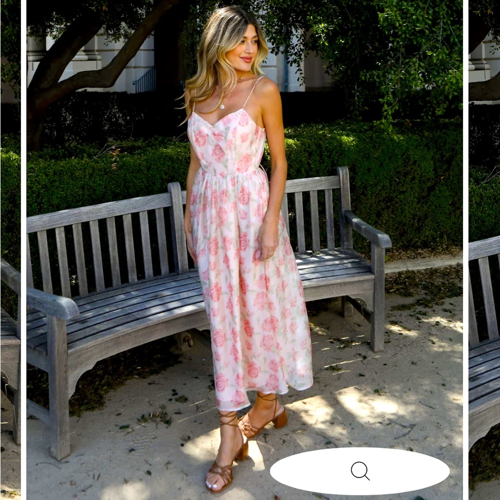 Floral chiffon midi dress
